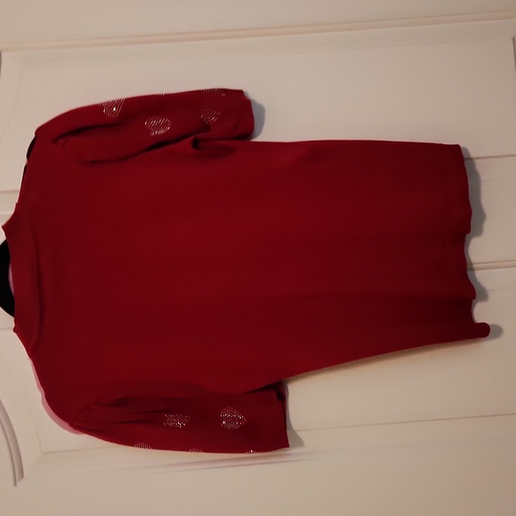 Vintage sweater with sheer netting at the top Size L with diamond hearts - Picture 4 of 4